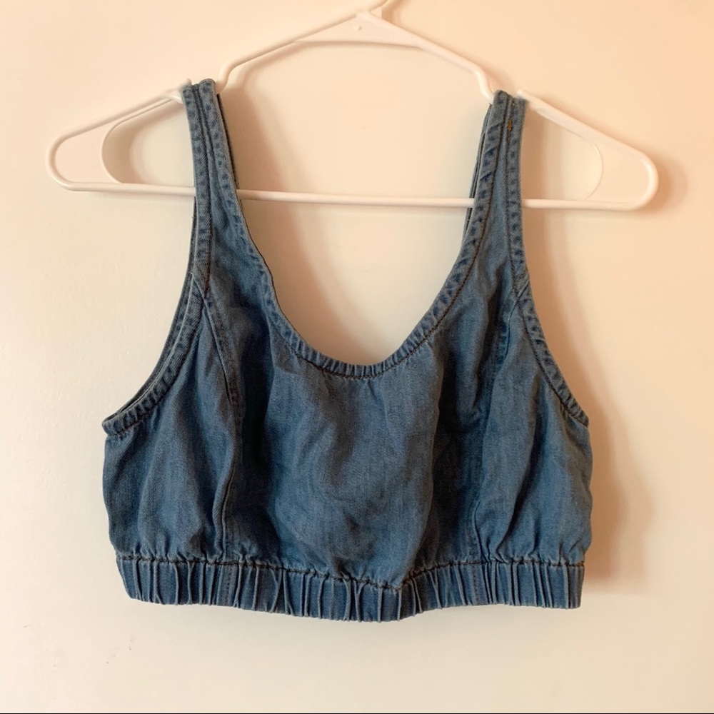 urban outfitters denim bra top